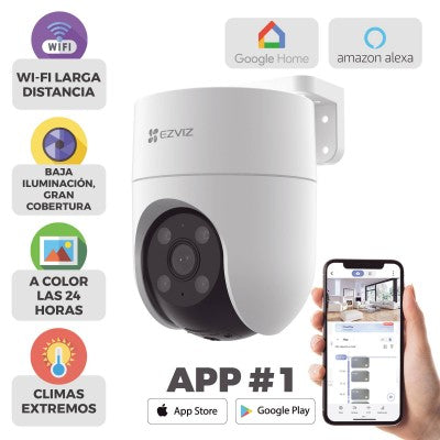 Cámara PT IP 2 MP EZVIZ H8C / Wi-Fi / Exterior / Audio de dos vías / Visión a color 24/7 / MicroSD hasta 512 GB - Cámara PT IP 2 MP EZVIZ H8C / Wi-Fi / Exterior / Audio de dos vías / Visión a color 24/7 / MicroSD hasta 512 GB -